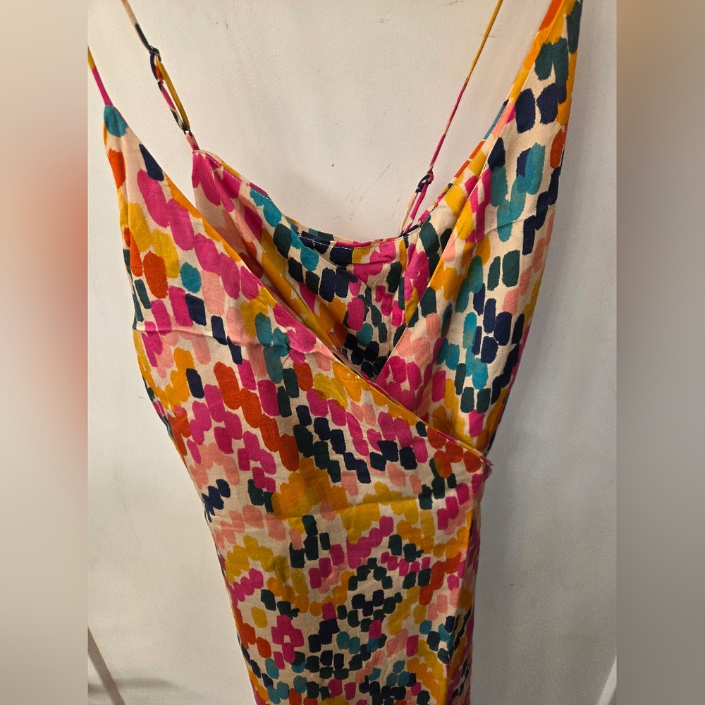 NWT - Marine Layer Tencel Bright Multicolor Archive Emma Wrap Midi Dress-Size XL - Picture 11 of 16